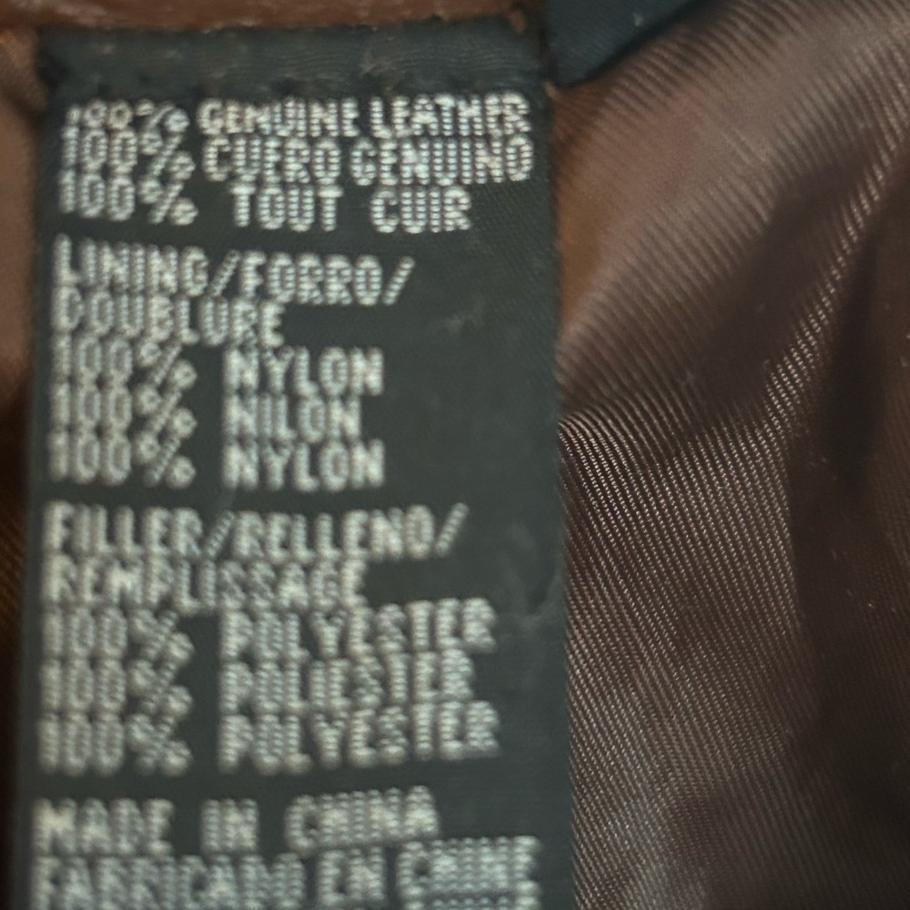 Context Brown Genuine Leather Collared Jacket Siz… - image 3